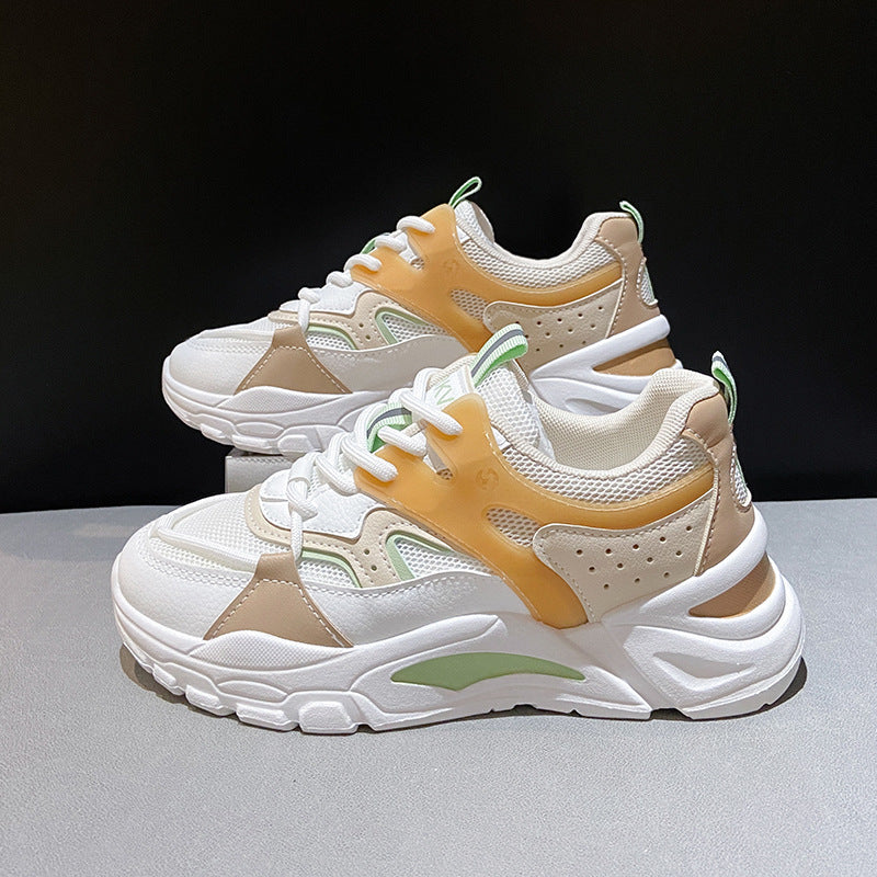 Chunky-style sneaker with layered upper and cushioned insole