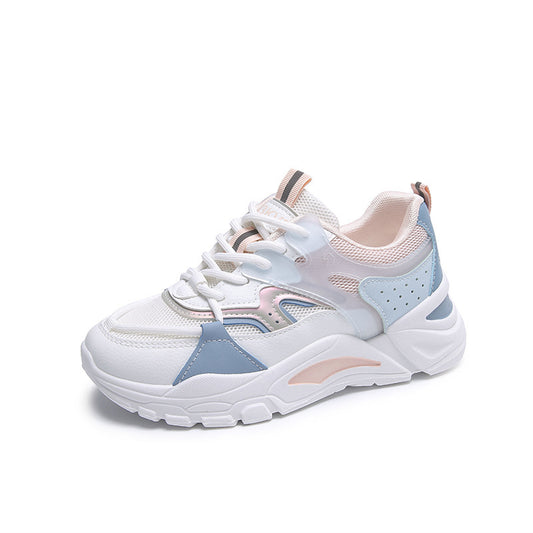 Chunky-style sneaker with layered upper and cushioned insole