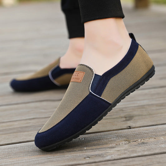 Lightweight woven slip-on shoe with flexible sole