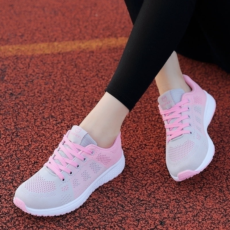 Lightweight mesh sneaker with cushioned insole and flexible sole