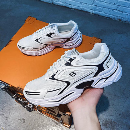 Chunky-style sneaker with layered upper and sculpted sole