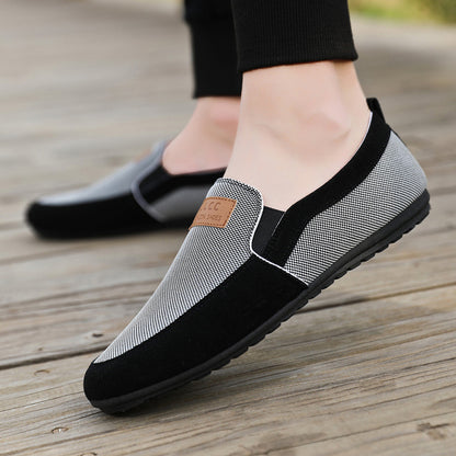 Lightweight woven slip-on shoe with flexible sole