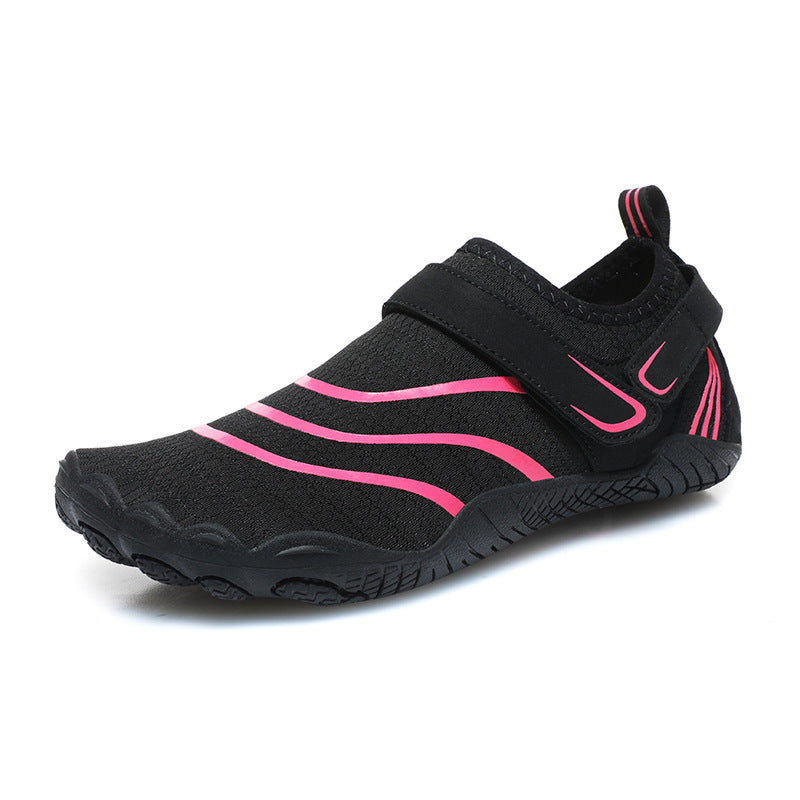 Lightweight mesh shoe with adjustable strap and flexible sole