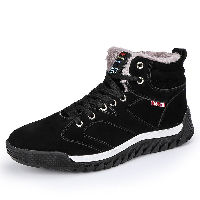 Ankle-high lace-up shoe with soft lining and durable sole
