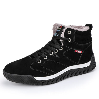 Ankle-high lace-up shoe with soft lining and durable sole