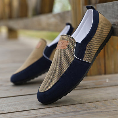 Lightweight woven slip-on shoe with flexible sole
