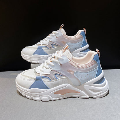 Chunky-style sneaker with layered upper and cushioned insole