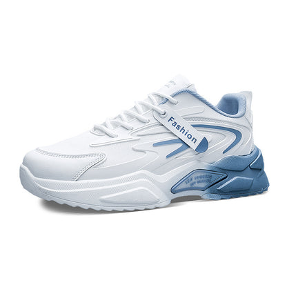 Structured sneaker with lace-up and hook-and-loop closure