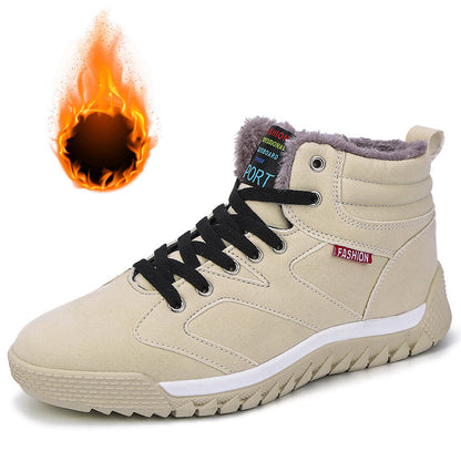 Ankle-high lace-up shoe with soft lining and durable sole